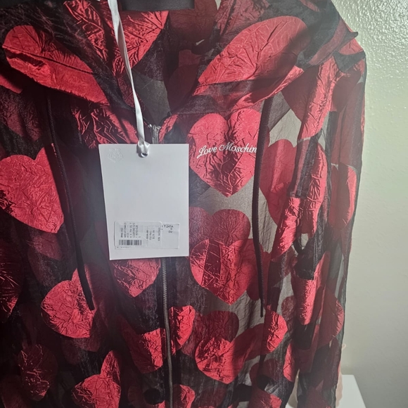 Love Moschino Heart Sheer Hooded Jacket - Picture 7 of 9